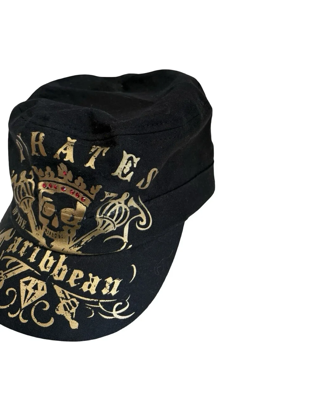 Disney Parks Pirates of the Caribbean Cadet Hat Cap Black Adjustable Strapback